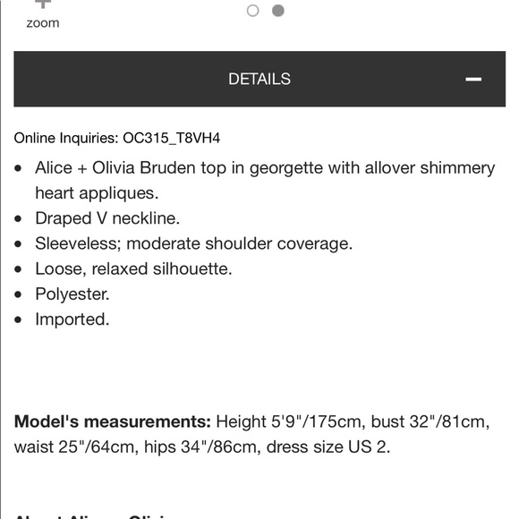 Alice + Olivia 'Bruden' Metallic Heart High/Low Tank black glitter sparkle m - Picture 10 of 10